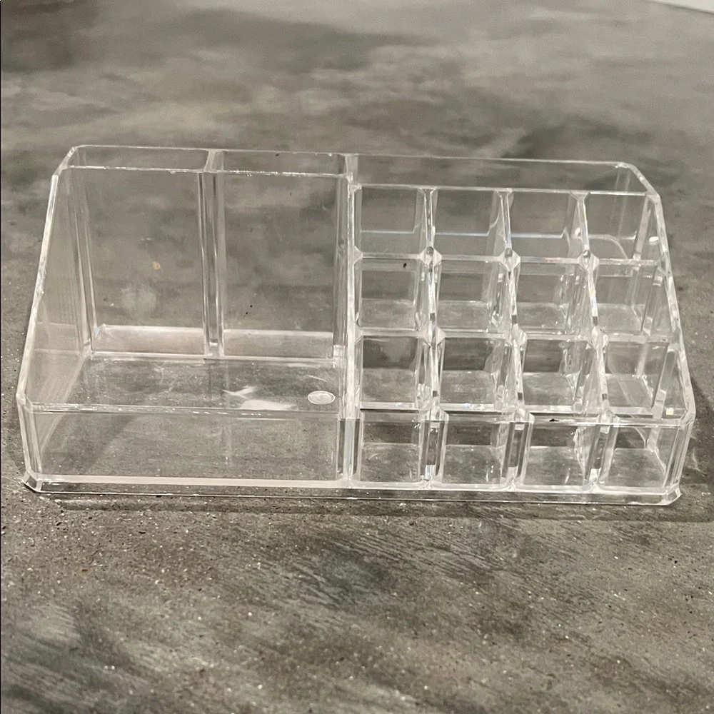 Clear Acrylic Makeup & Desk Organizer - Multi-Compartment Storage